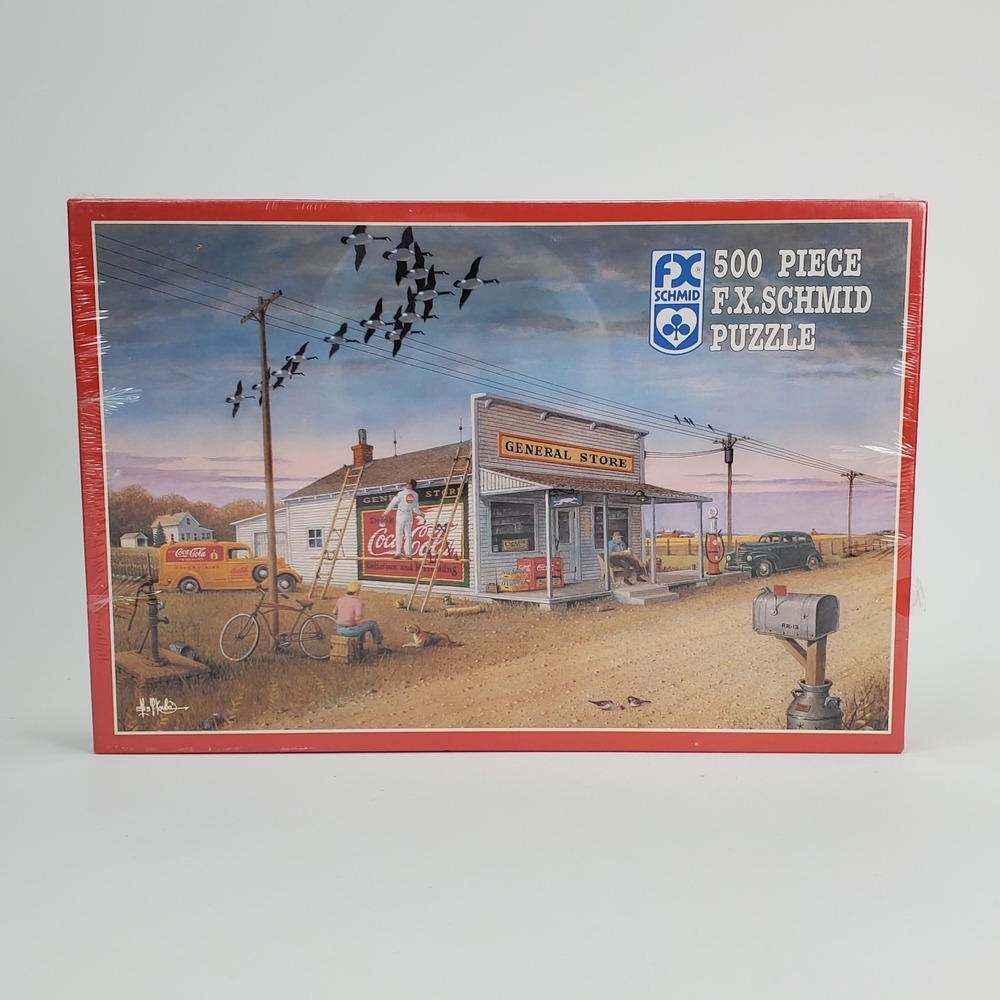 FX Schmid Country Store 500 Piece Jigsaw Puzzle Les Kouba 1994 Vintage 90048